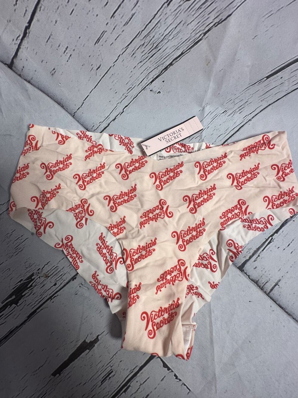 Victoria's Secret Sexy Illusions Laser-Cut Cheeky Panty Small Spell Out Logo